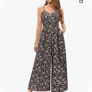 Wide Leg floral Jumpsuit with pockets